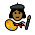 woman artist: medium-dark skin tone on OpenMoji