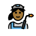 woman factory worker: medium-dark skin tone on OpenMoji