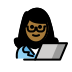 woman technologist: medium-dark skin tone on OpenMoji