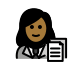 woman office worker: medium-dark skin tone on OpenMoji