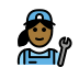 woman mechanic: medium-dark skin tone on OpenMoji