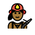 woman firefighter: medium-dark skin tone on OpenMoji