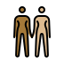 women holding hands: medium-dark skin tone, medium-light skin tone on OpenMoji