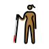 woman with white cane: medium-dark skin tone on OpenMoji