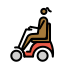woman in motorized wheelchair: medium-dark skin tone on OpenMoji