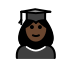 woman student: dark skin tone on OpenMoji
