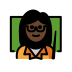 woman teacher: dark skin tone on OpenMoji