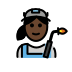 woman factory worker: dark skin tone on OpenMoji