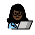 woman technologist: dark skin tone on OpenMoji