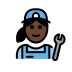 woman mechanic: dark skin tone on OpenMoji