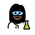 woman scientist: dark skin tone on OpenMoji