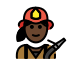 woman firefighter: dark skin tone on OpenMoji