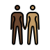 women holding hands: dark skin tone, medium skin tone on OpenMoji