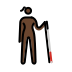 woman with white cane facing right: dark skin tone on OpenMoji