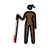 woman with white cane: dark skin tone on OpenMoji