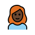 woman: dark skin tone, red hair on OpenMoji