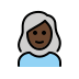 woman: dark skin tone, white hair on OpenMoji