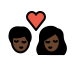 kiss: woman, man, dark skin tone on OpenMoji