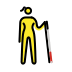 woman with white cane facing right on OpenMoji