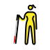 woman with white cane on OpenMoji
