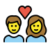couple with heart: woman, man on OpenMoji