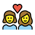 couple with heart: woman, woman on OpenMoji