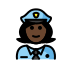 woman police officer: dark skin tone on OpenMoji