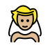 person with veil: medium-light skin tone on OpenMoji