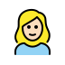 woman: light skin tone, blond hair on OpenMoji