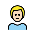 man: light skin tone, blond hair on OpenMoji