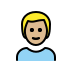 man: medium-light skin tone, blond hair on OpenMoji