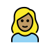 woman: medium skin tone, blond hair on OpenMoji