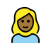 woman: medium-dark skin tone, blond hair on OpenMoji