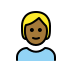 person: medium-dark skin tone, blond hair on OpenMoji