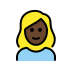 woman: dark skin tone, blond hair on OpenMoji