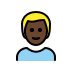 man: dark skin tone, blond hair on OpenMoji