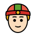 person with skullcap: light skin tone on OpenMoji