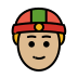 person with skullcap: medium-light skin tone on OpenMoji
