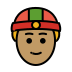 person with skullcap: medium skin tone on OpenMoji