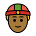 person with skullcap: medium-dark skin tone on OpenMoji