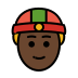 person with skullcap: dark skin tone on OpenMoji