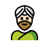 man wearing turban: light skin tone on OpenMoji
