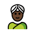woman wearing turban: dark skin tone on OpenMoji