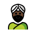 man wearing turban: dark skin tone on OpenMoji