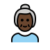 old woman: dark skin tone on OpenMoji