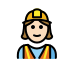 woman construction worker: light skin tone on OpenMoji
