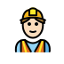 man construction worker: light skin tone on OpenMoji