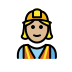 woman construction worker: medium-light skin tone on OpenMoji