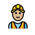 man construction worker: medium-light skin tone on OpenMoji