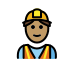 man construction worker: medium skin tone on OpenMoji